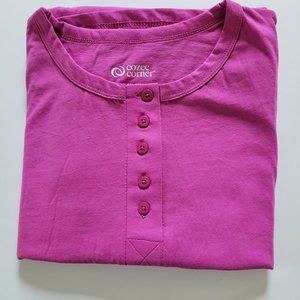 Henley 100% cotton nightshirts for women. Cozee Corner new without tags, 1x-3x